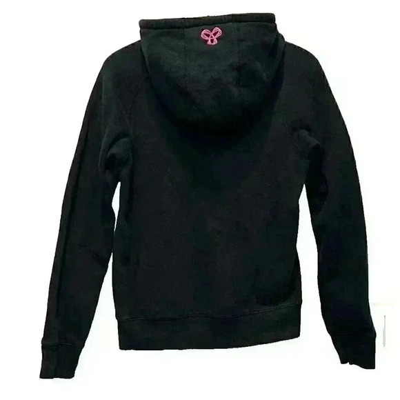 TNA Hoodie Aritzia Small Black Neon Pink Warm Comfortable  Exercise Women's Cozy - Picture 5 of 8